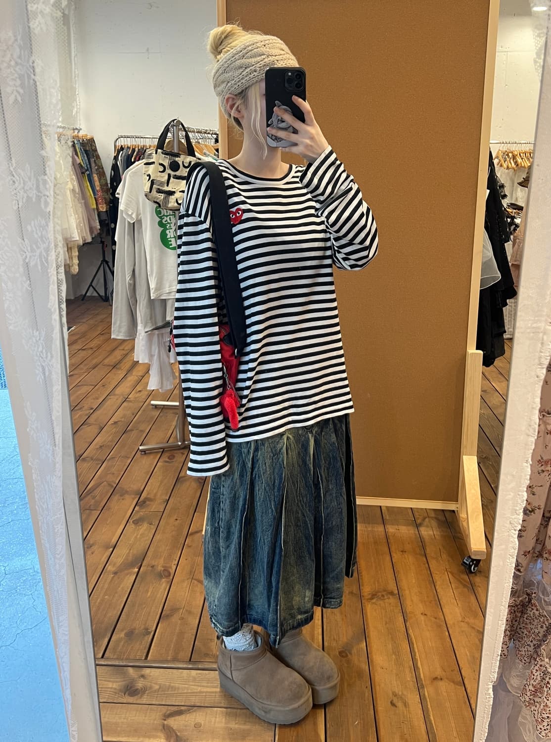 꼼데가르송 블랙 스트라이프 롱슬리브  상품이미지4