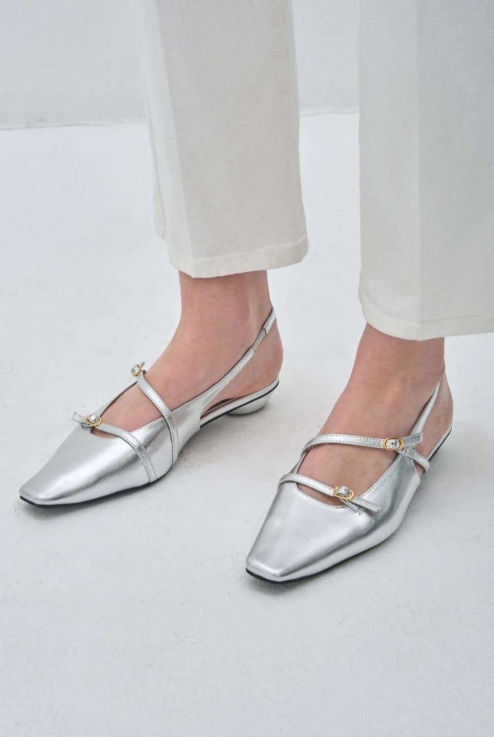 한섬 마인 레더 투 스트랩 슬링백 힐 245 상품이미지2