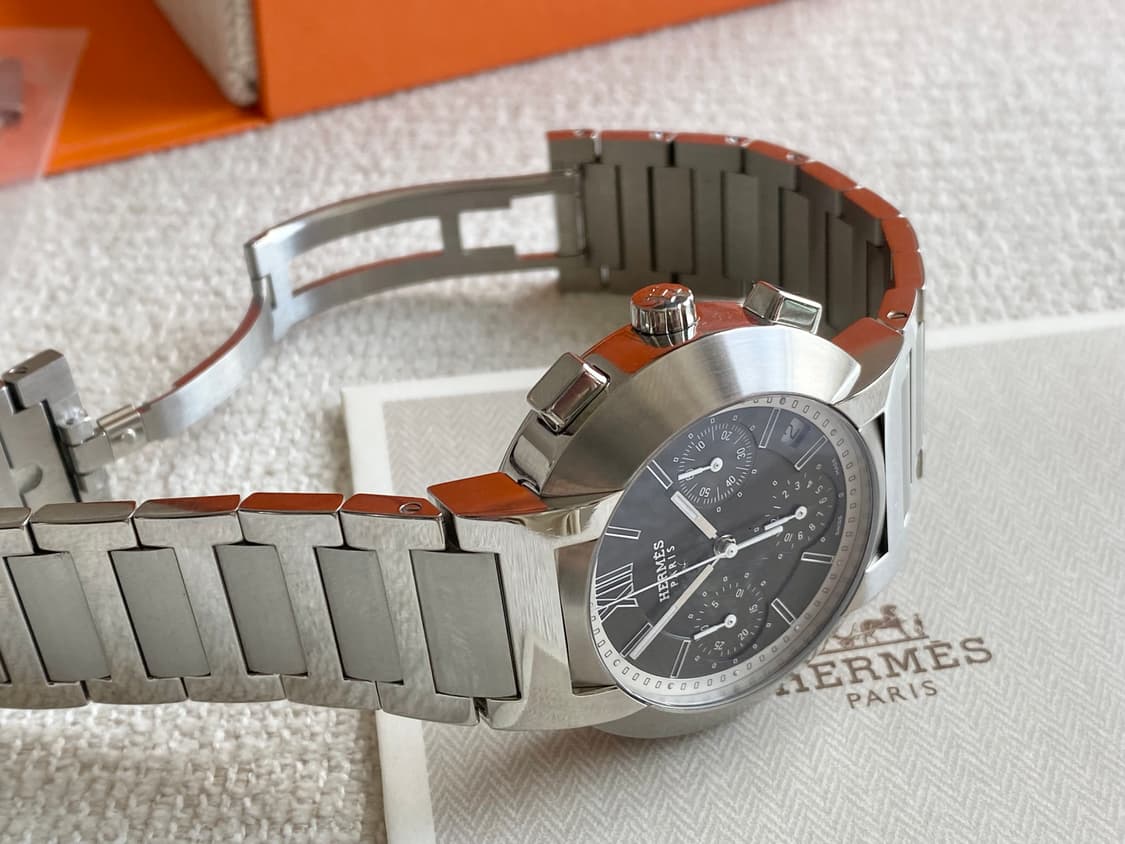 에르메스 노마드 NO1.910 남성용 쿼츠 39mm 펜더 다이얼 크로노 상품이미지5