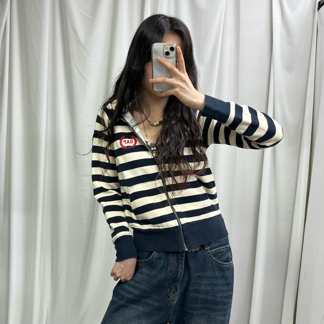 Gap stripe hood zip-up 상품이미지1