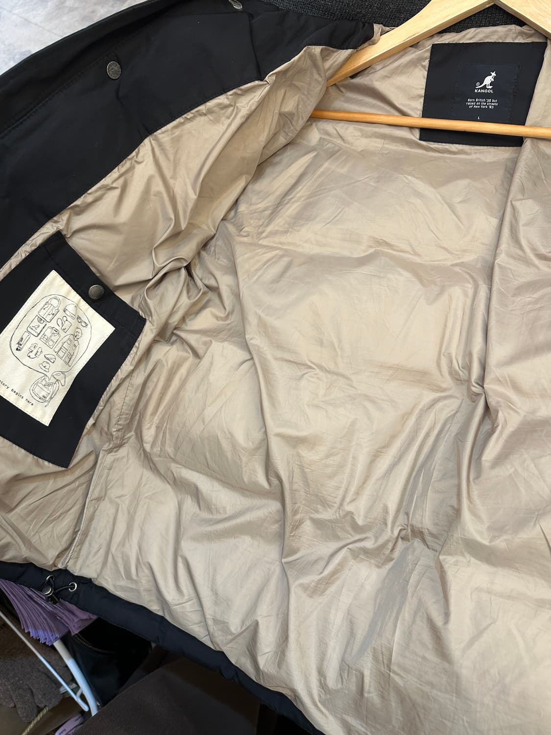 L) 캉골 블랙 오리털 패딩 베이직 숏 점퍼 상품이미지7