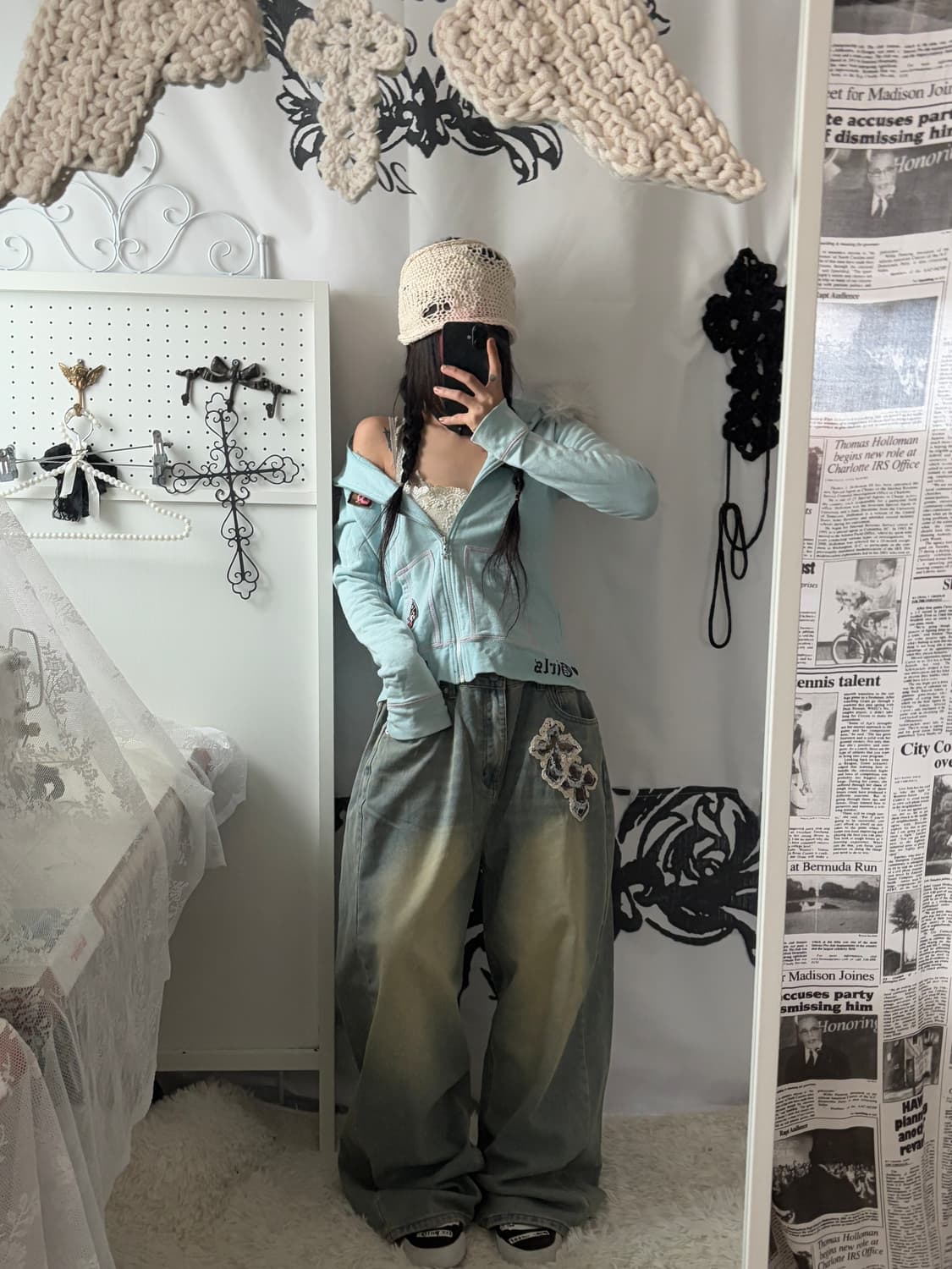 • hurtmade denim cross patch loose fit p 상품이미지3