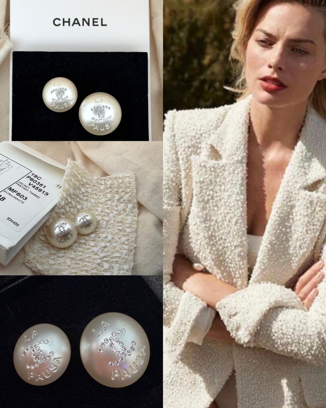 2019c / 샤넬 정품 버튼 리싸이클 이어링 상품이미지1