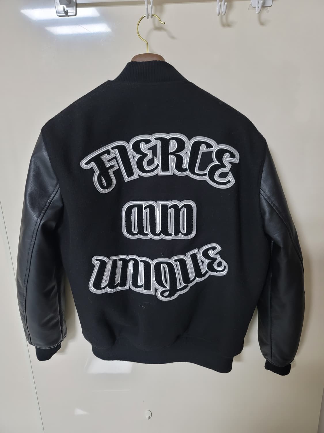 자라 울 가죽 바시티 자켓 야구점퍼 175/92A 105정사이즈  상품이미지2