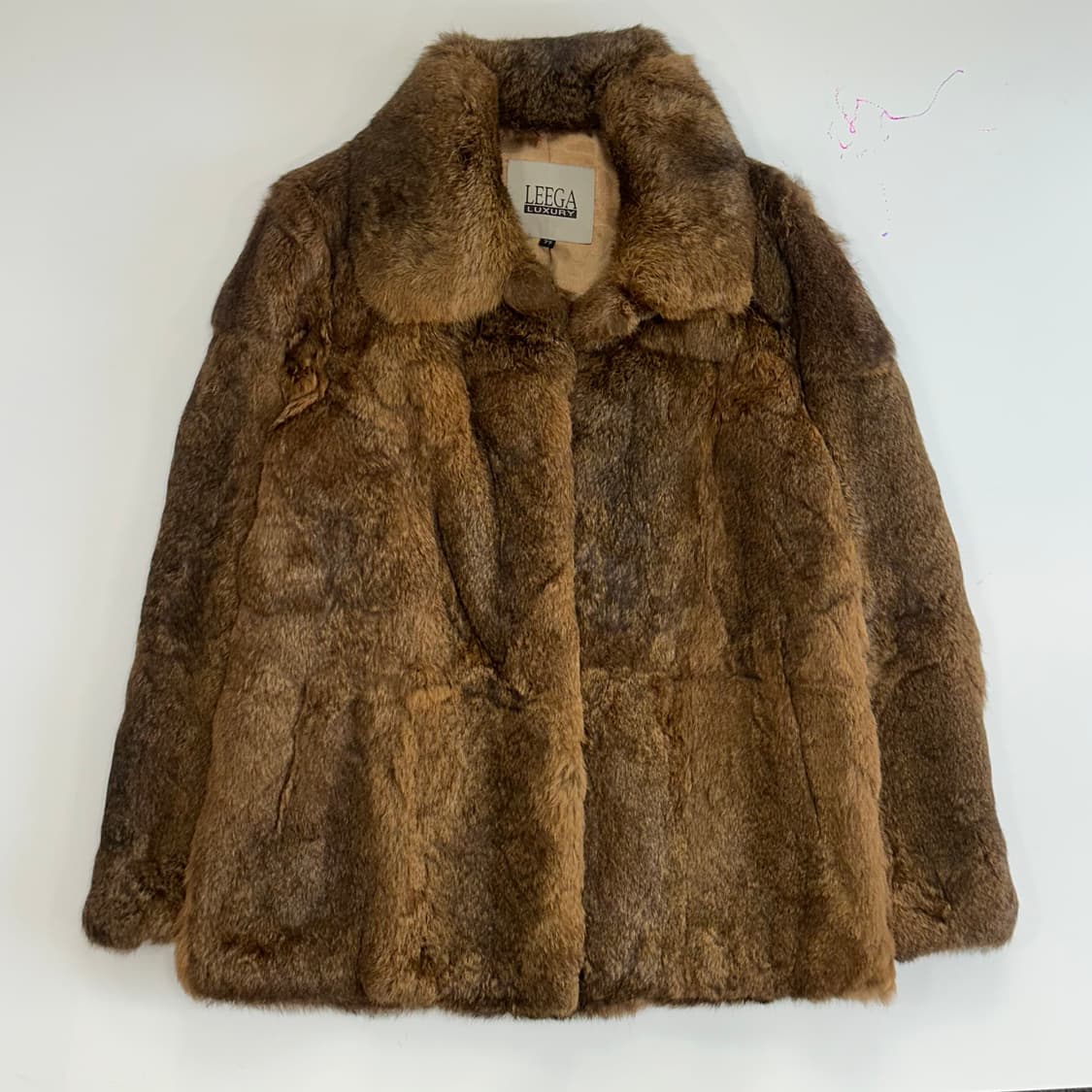 Leega 브라운 토끼 퍼 자켓  상품이미지3