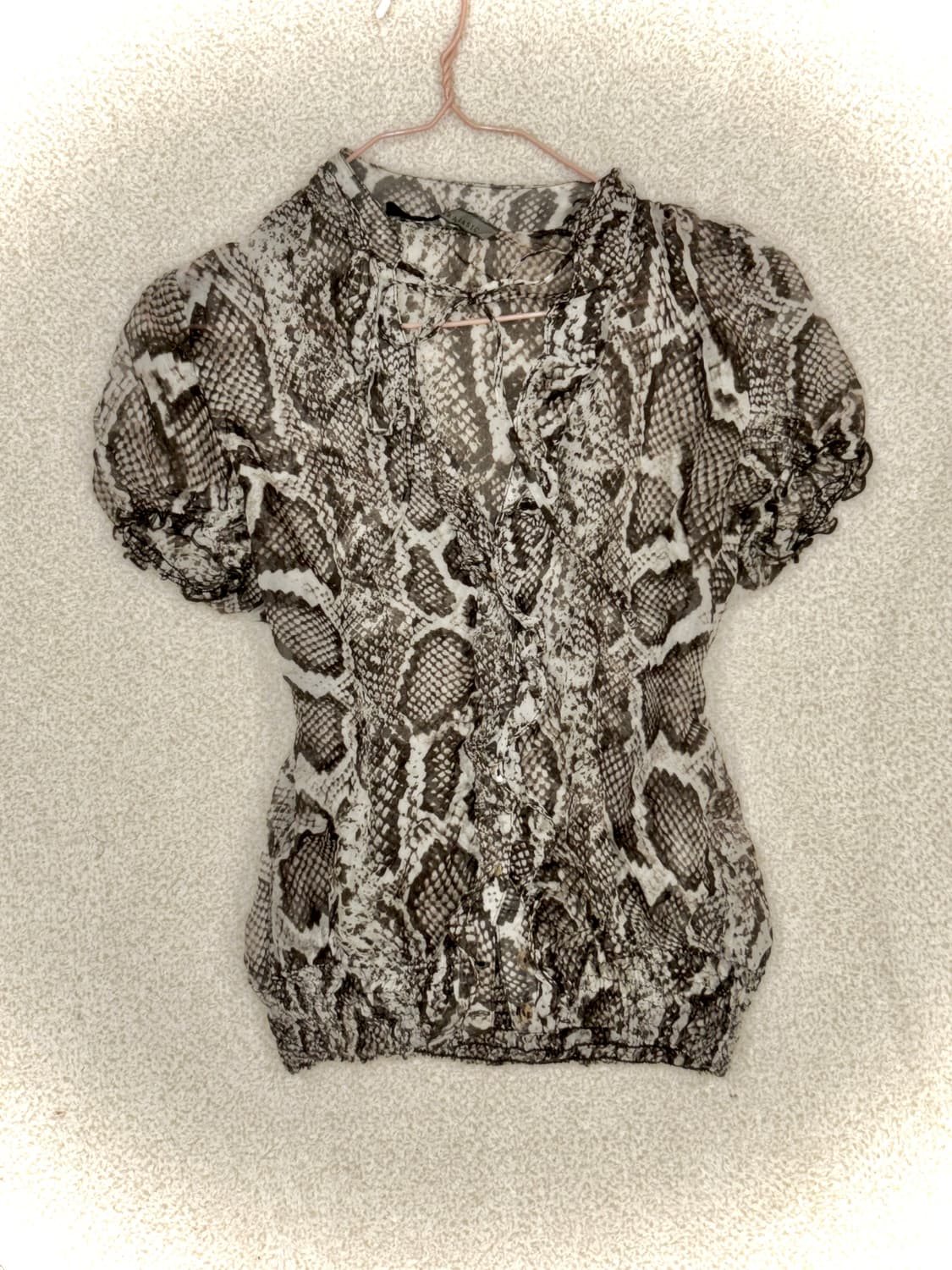 빈티지 나나 펑크 y2k 파이톤 시스루 블라우스 상품이미지1