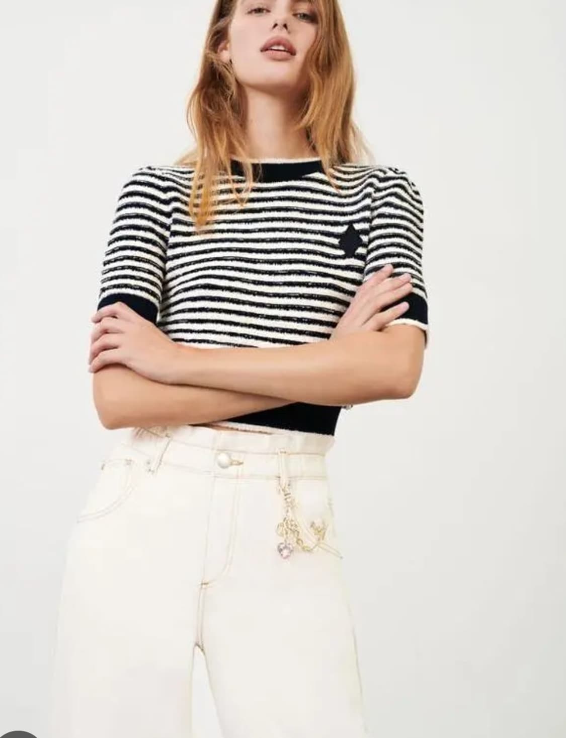 maje 마쥬 스트라이프 반팔 니트 1 사이즈 상품이미지1