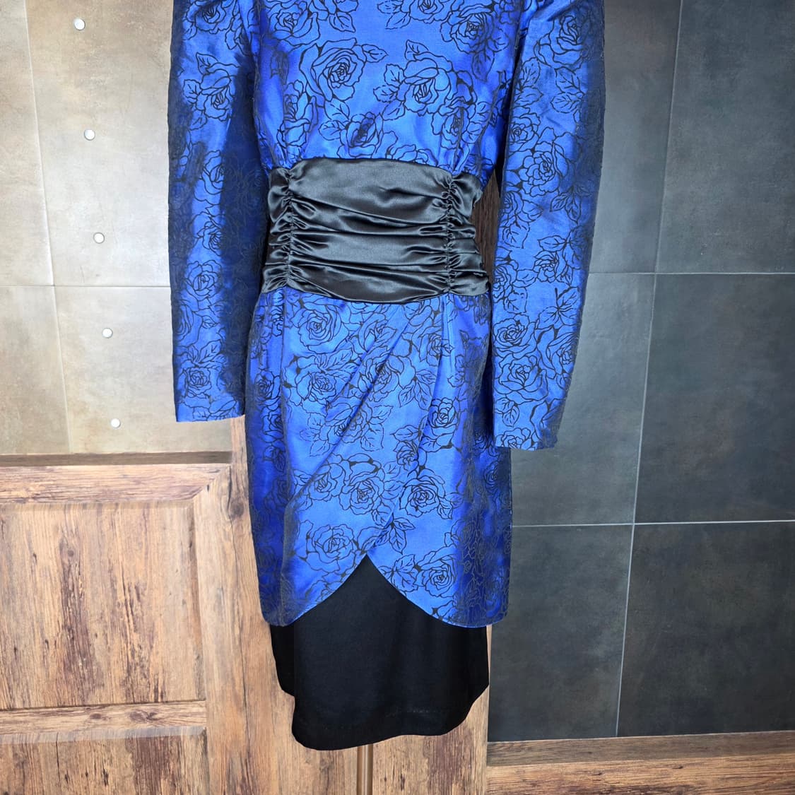 빈티지 로얄 블루 드레스 상품이미지3