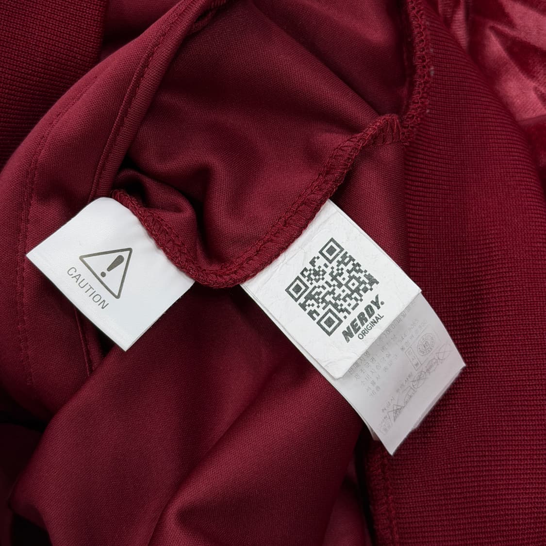 널디 빈티지 블락 벨벳 트랙탑 져지 자켓 버건디 레드 XS 상품이미지5