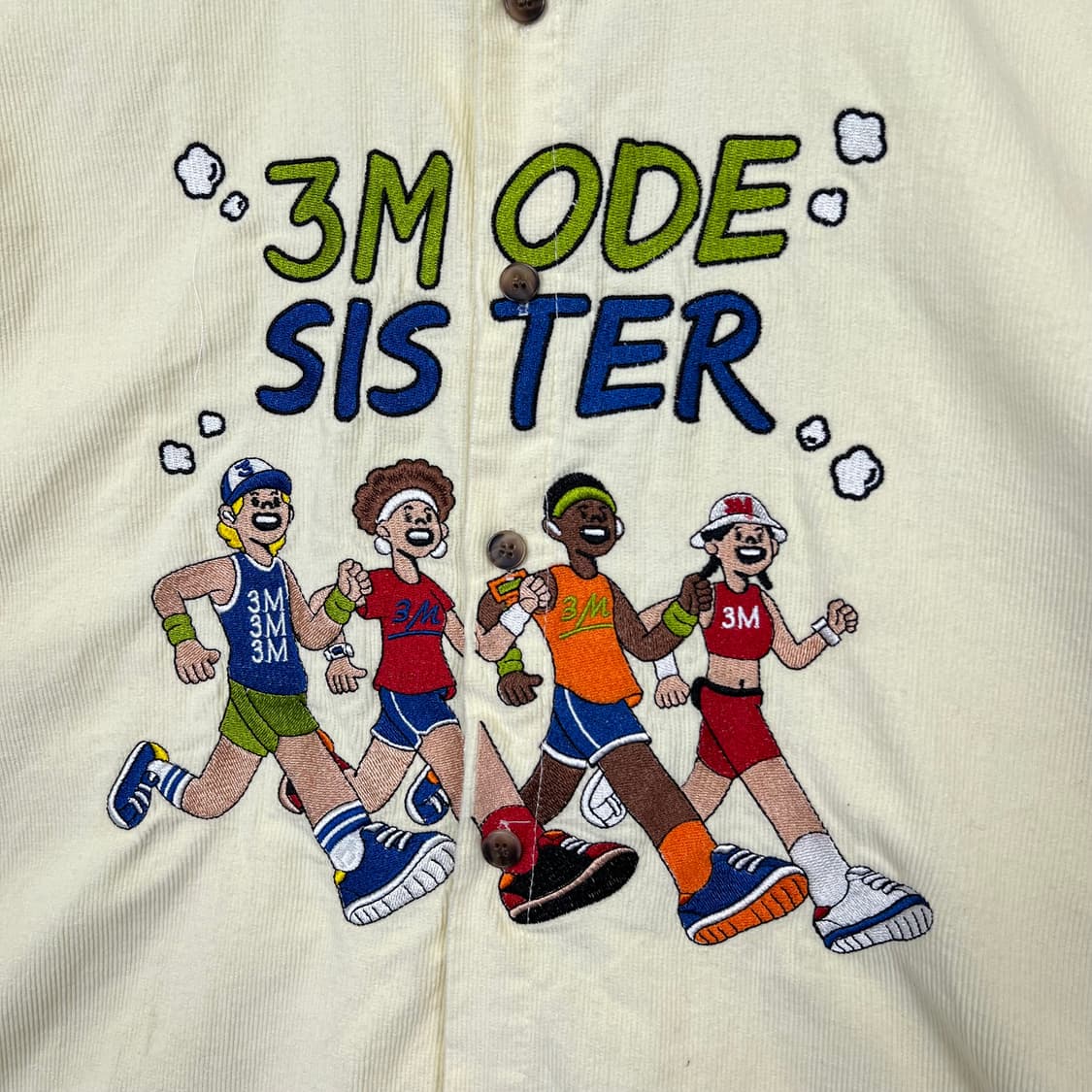 VTG 3MODE 엠브로이드 데님카라 반팔 셔츠 상품이미지2