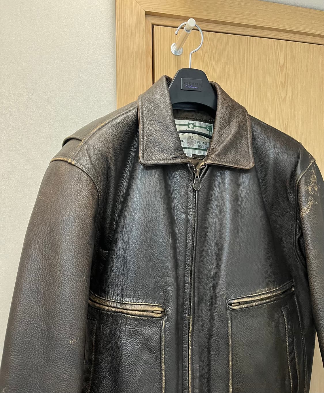 빈티지 가죽 봄버 자켓 상품이미지1