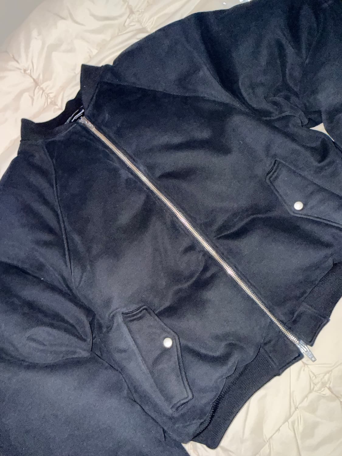 Farfromwhat Far Oversized Bomber Black 상품이미지4