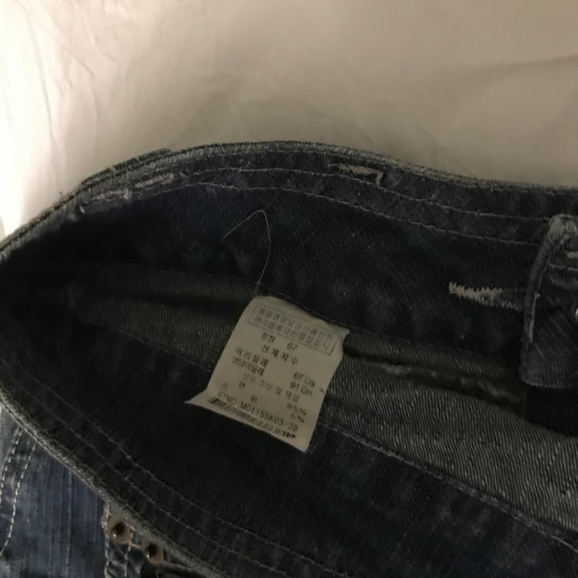 Vintage 고스펑크 갸루 로우 워싱 데님 초미니스커트 상품이미지9