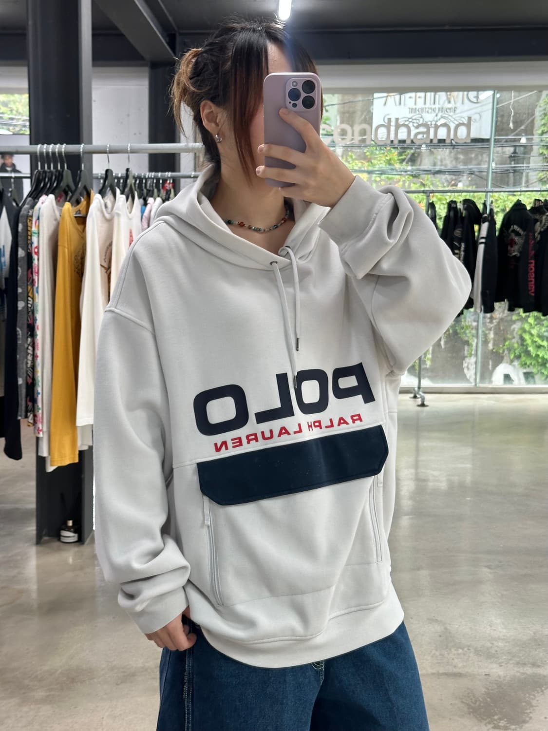 폴로랄프로렌 빅로고 포켓 후드티셔츠 상품이미지1