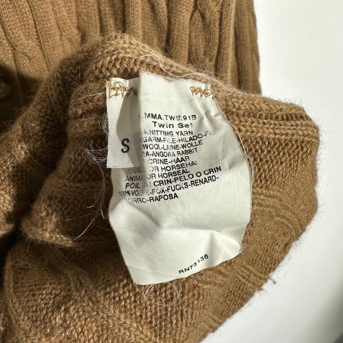 막스마라 앙고라 블렌드 케이블 카라 니트 가디건 상품이미지7