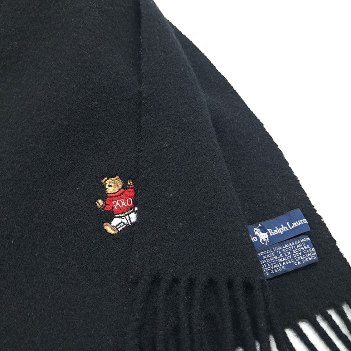 MX295 폴로 랄프로렌 블랙 폴로베어 램스울 목도리 머플러 상품이미지5