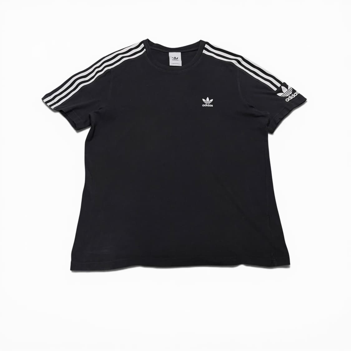 2XL 아디다스 블랙 삼선 반팔티 상품이미지1