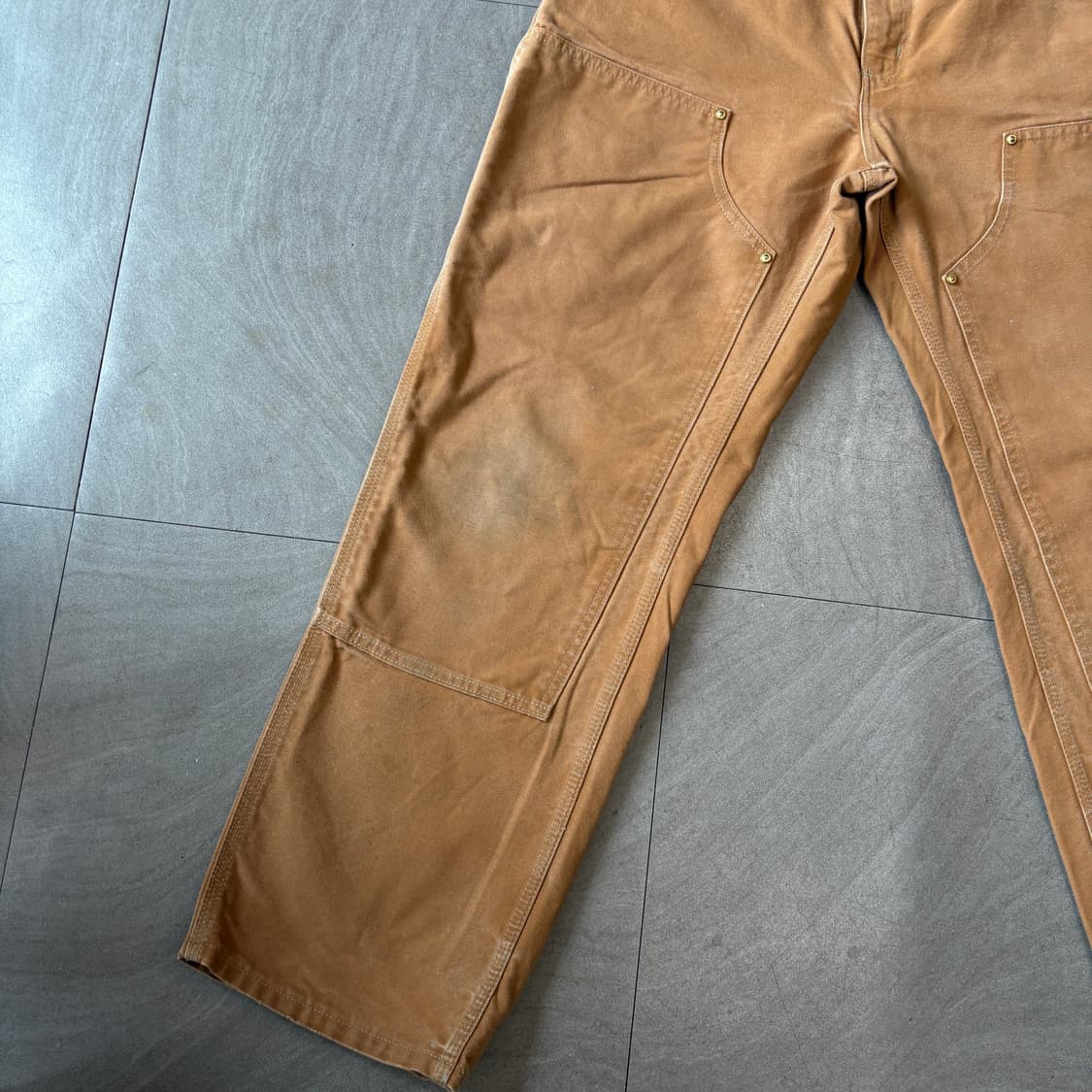 칼하트 정품 브라운 더블니 팬츠 바지 상품이미지3