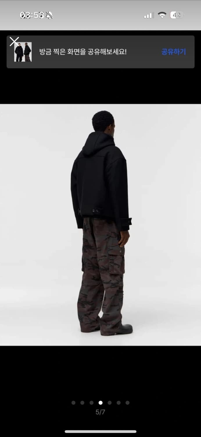 누아클레 후드 블랙 숏 코트 상품이미지4