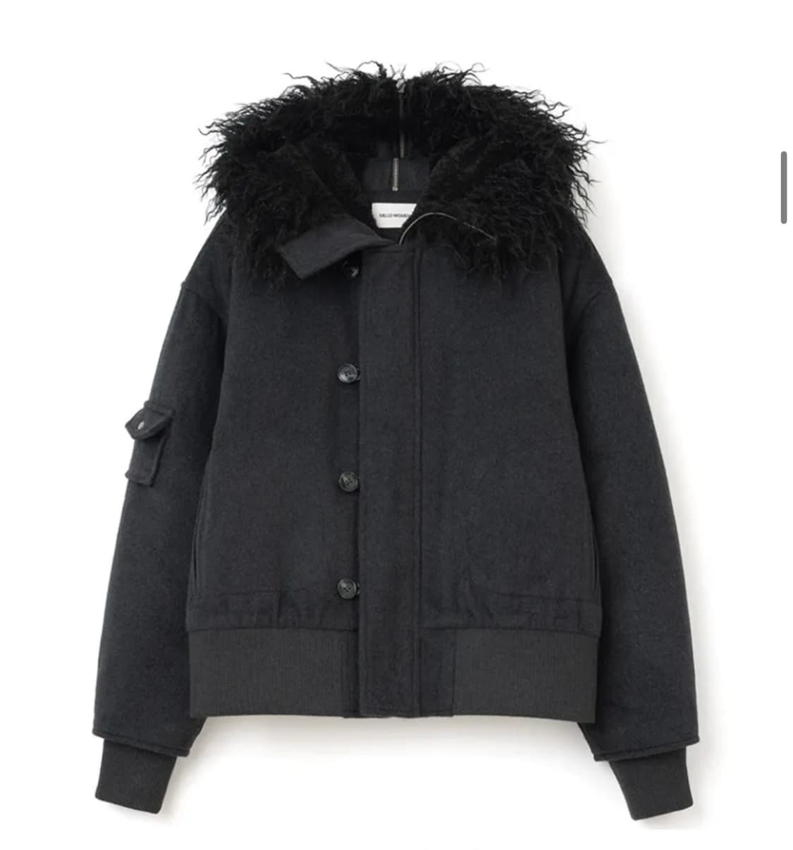 밀로우먼 버튼 플라이트 울 파카 차콜 s 상품이미지1