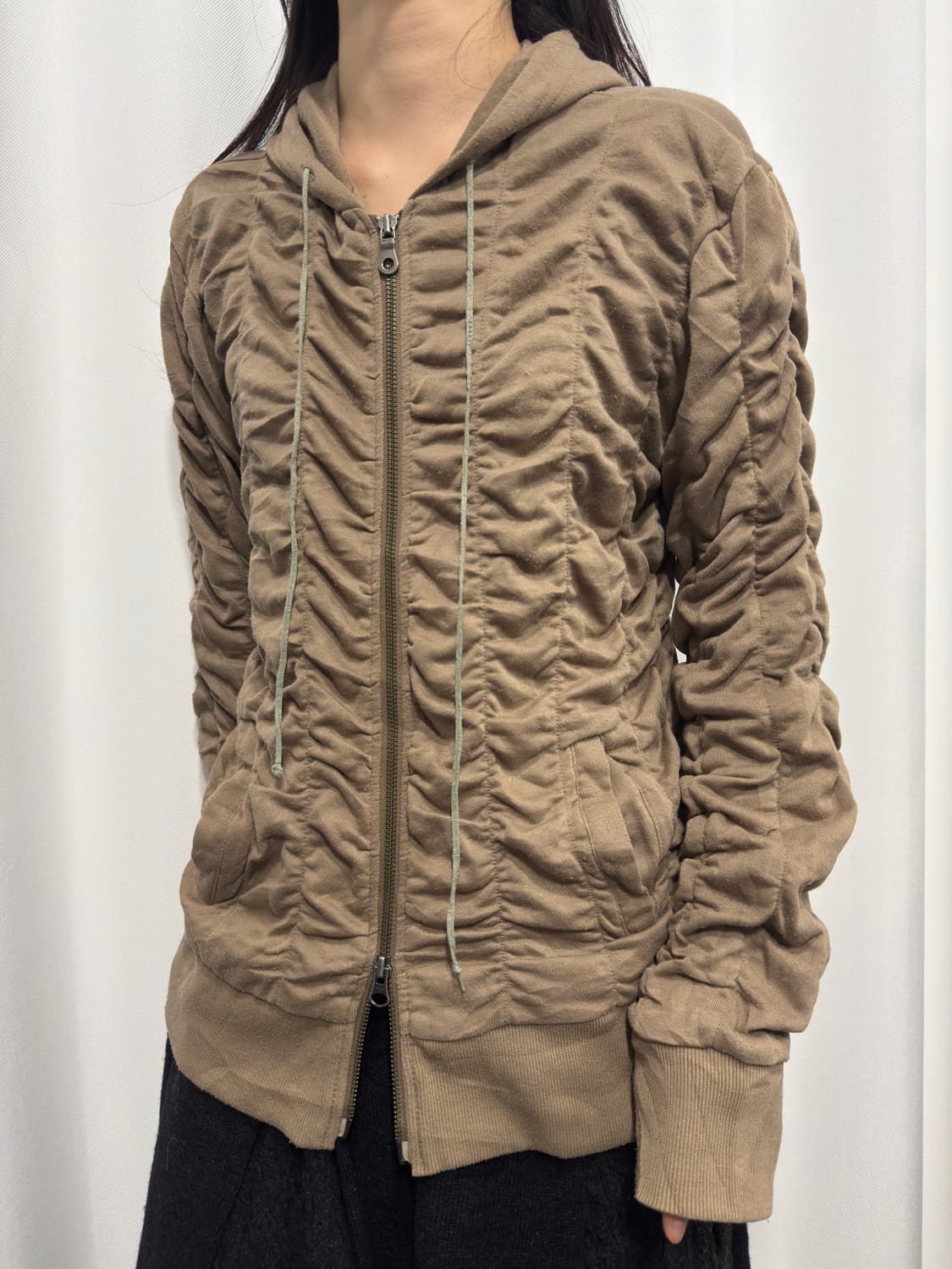 morgan homme shirring hood zipup 상품이미지3