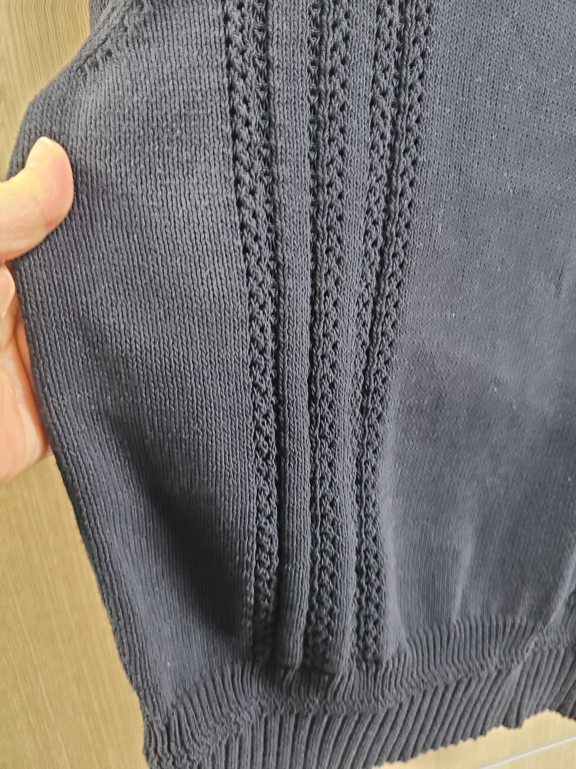 타임 블랙 반팔 니트 상품이미지4