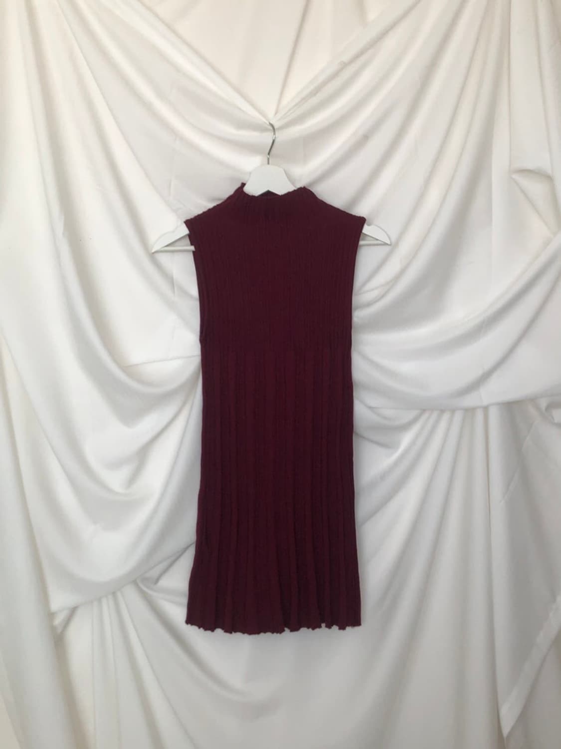 790. burgundy volume pleats dress 상품이미지5