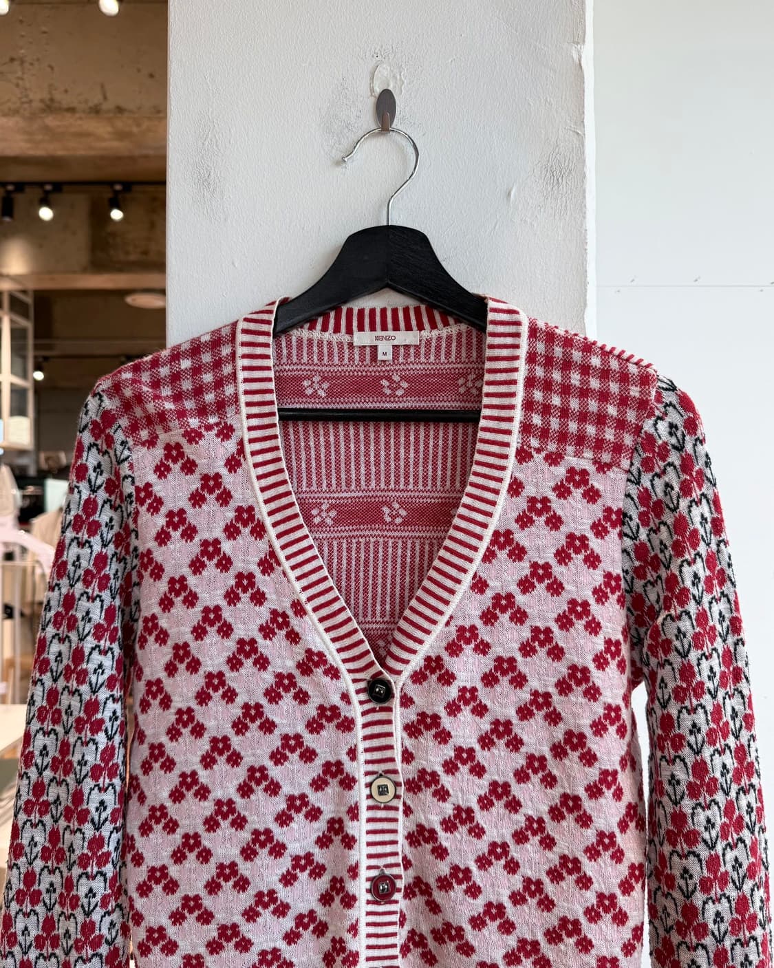 겐조 레드 플로랄 레이온혼방 가디건 상품이미지3