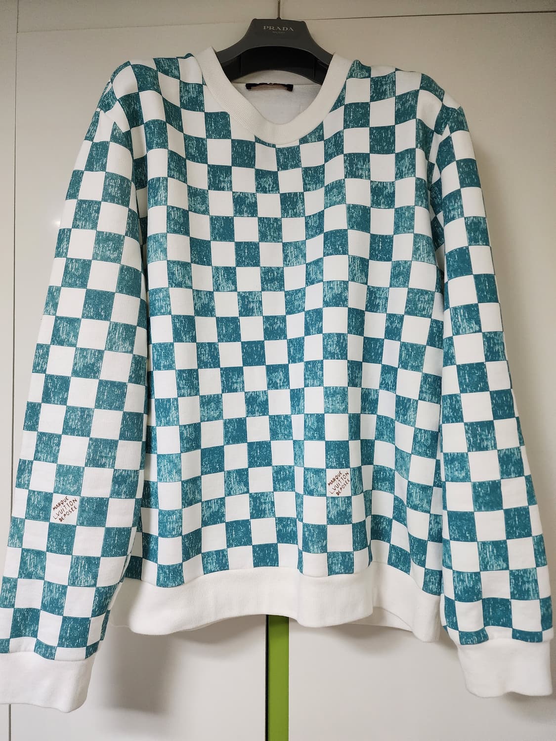 루이비통 다미에 체크 맨투맨 티셔츠 XXL 105-110사이즈 상품이미지1