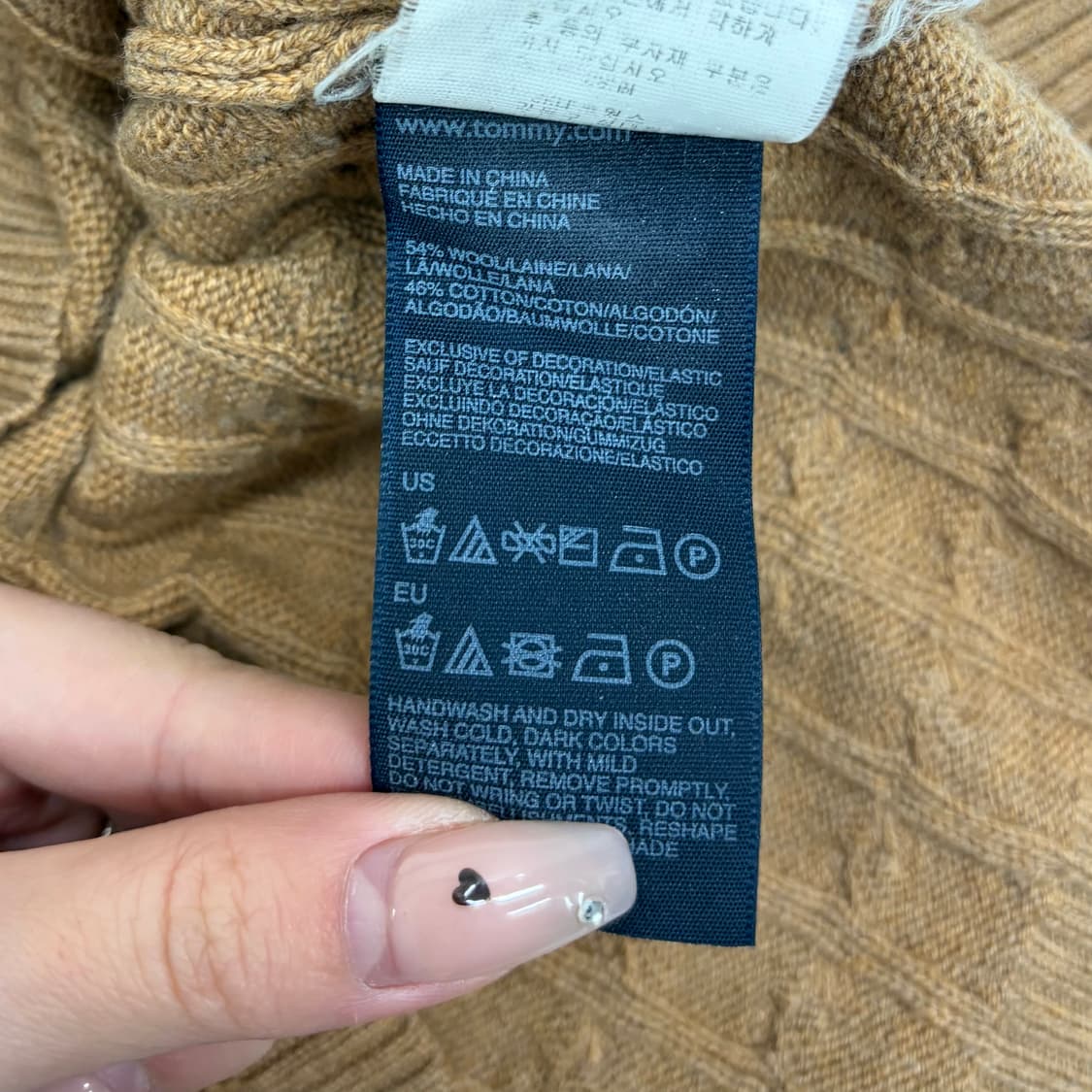 타미힐피거 꽈배기 브라운 목폴라 니트 상품이미지6