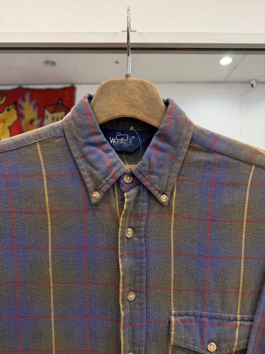 80s Woolrich 울리치 빈티지 코튼 플란넬 체크 셔츠 상품이미지2