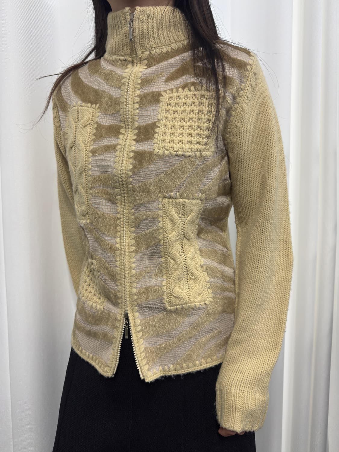 design knit twoway zipup 상품이미지2