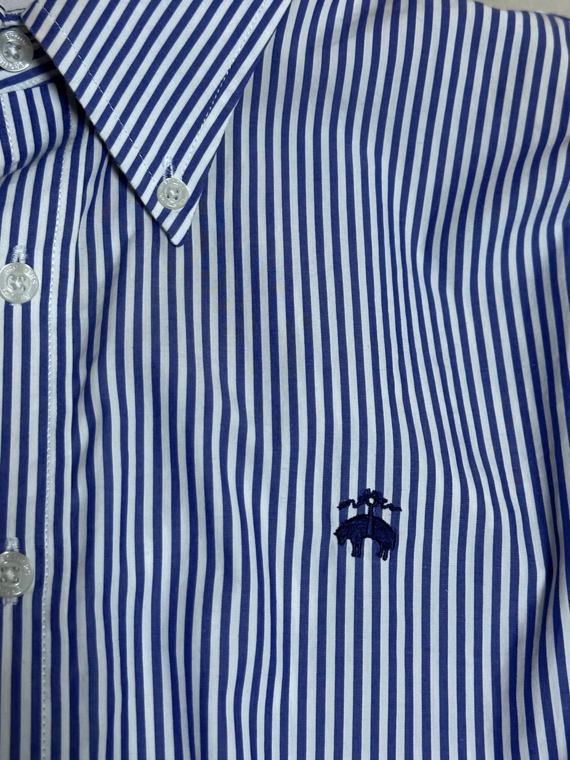 22SS) 브룩스브라더스 버튼 다운 스트라이프 셔츠/M/리젠트핏/블루 상품이미지6