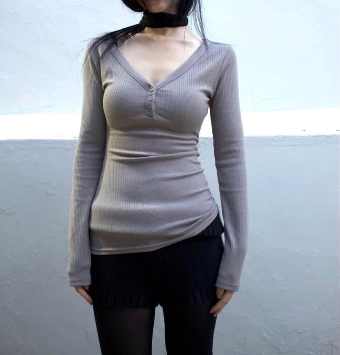 Slim button top 상품이미지1