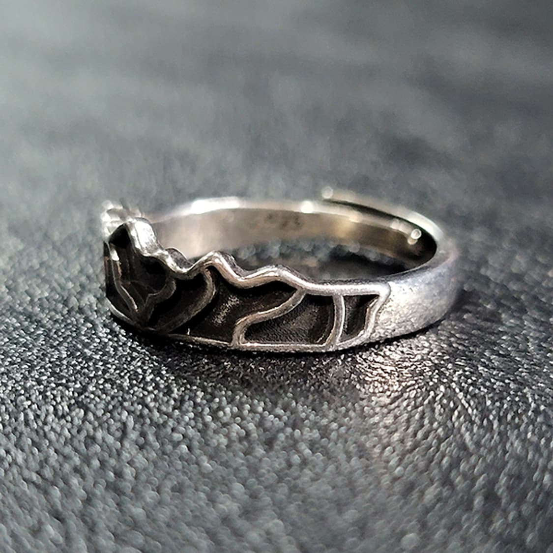 Kelran 실버 남자 엔틱 빈티지 명품 고대 산맥 자연 반지 상품이미지3