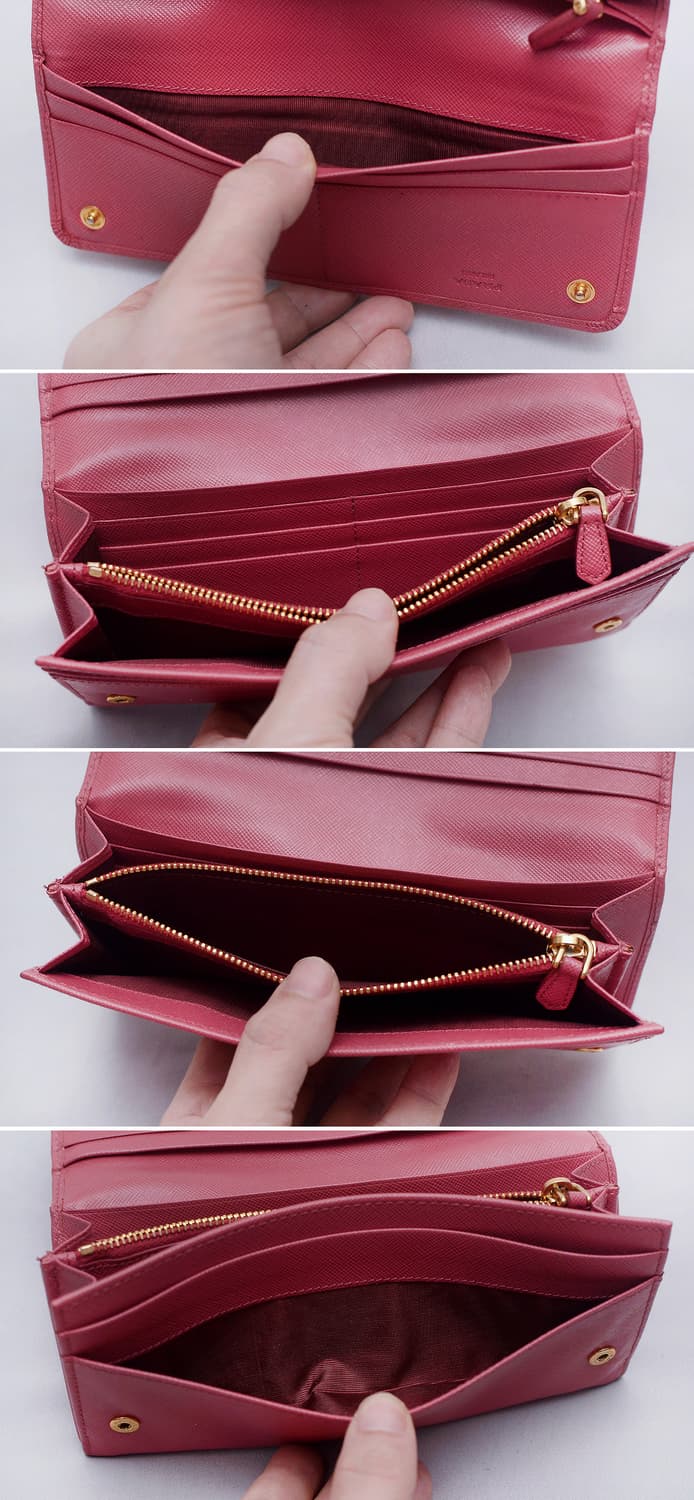 프라다 (PRADA) 사피아노 리본 피오니 핑크 플랩 장지갑 상품이미지8