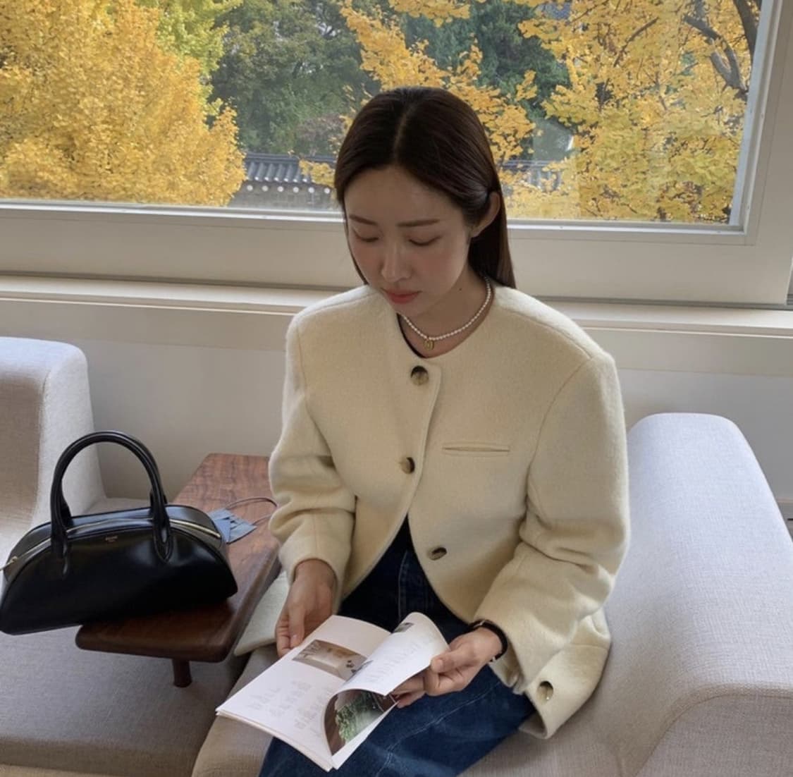 [프레클]알파카자켓 no collar alpaca jacket cream 상품이미지5