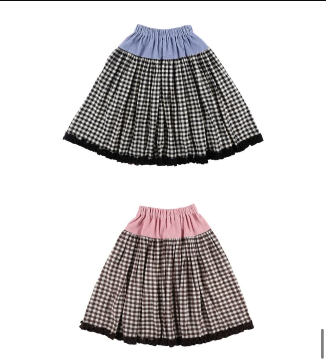 샤키리 깅엄 체크 투웨이 롱스커트  상품이미지2