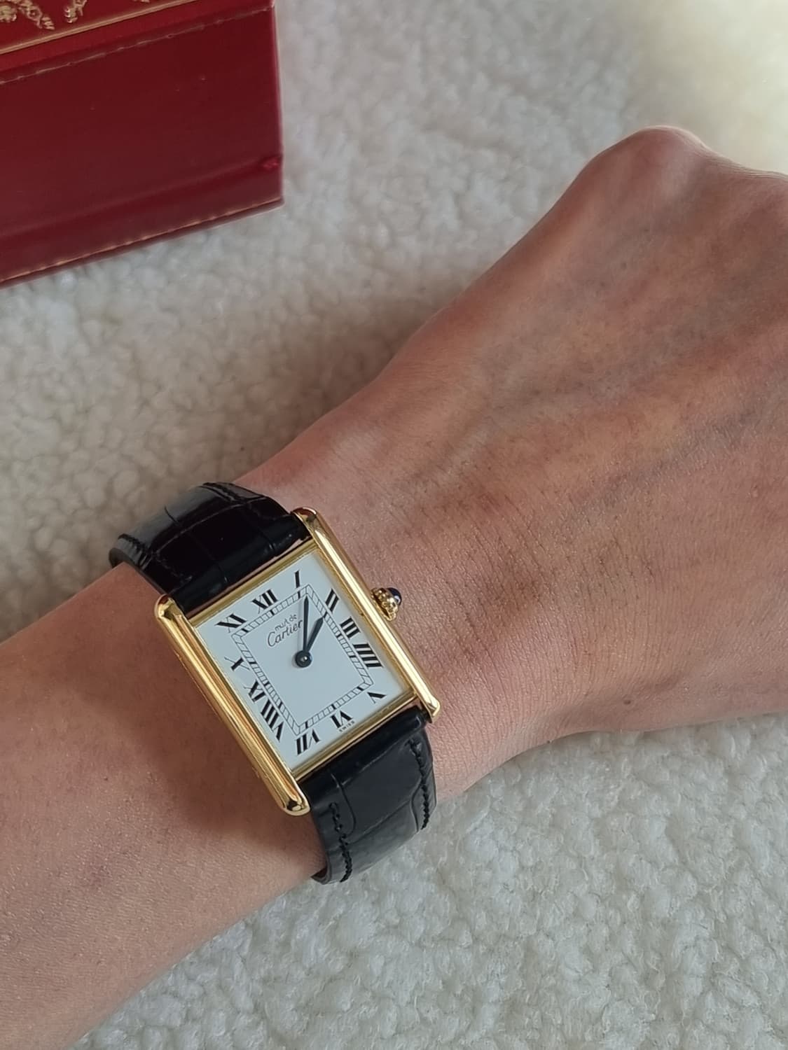 까르띠에 빈티지 탱크머스트 L 화이트다이얼 디버클 시계 02년 남여공용 상품이미지7