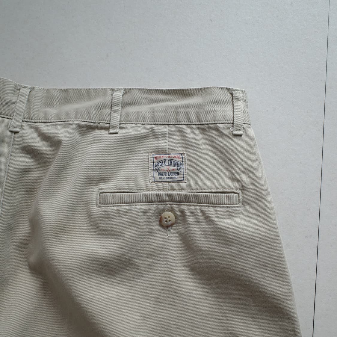 90s 폴로 랄프로렌 어센틱 사각탭 투턱 치노쇼츠 36 상품이미지1