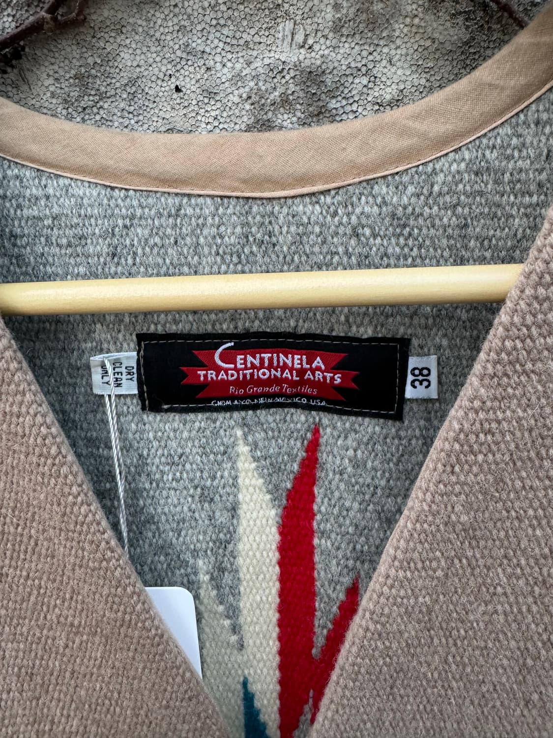센티넬라 빈티지 핸드 우븐 울 투톤 오르테가 치마요 베스트 조끼 나바호 상품이미지7