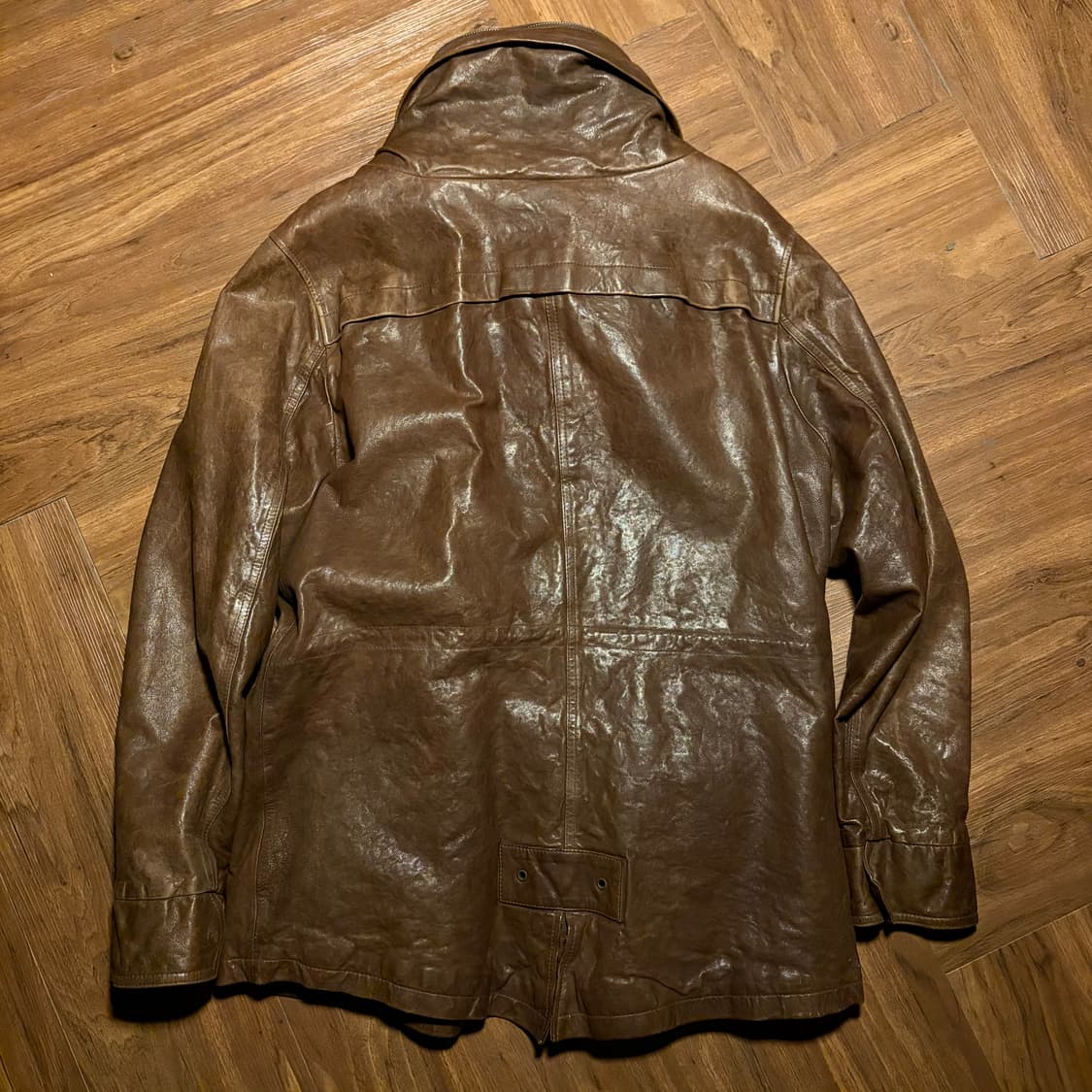 BROWN LAMB LEATHER HIGHNECK JACKET 상품이미지6