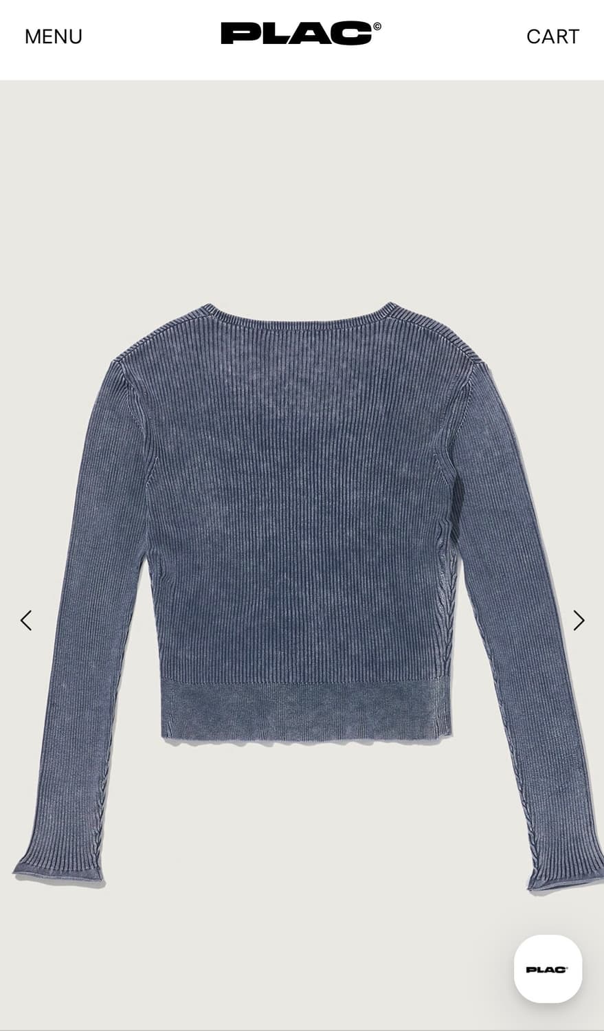 스쿱 넥 워싱 니트 블루  상품이미지2