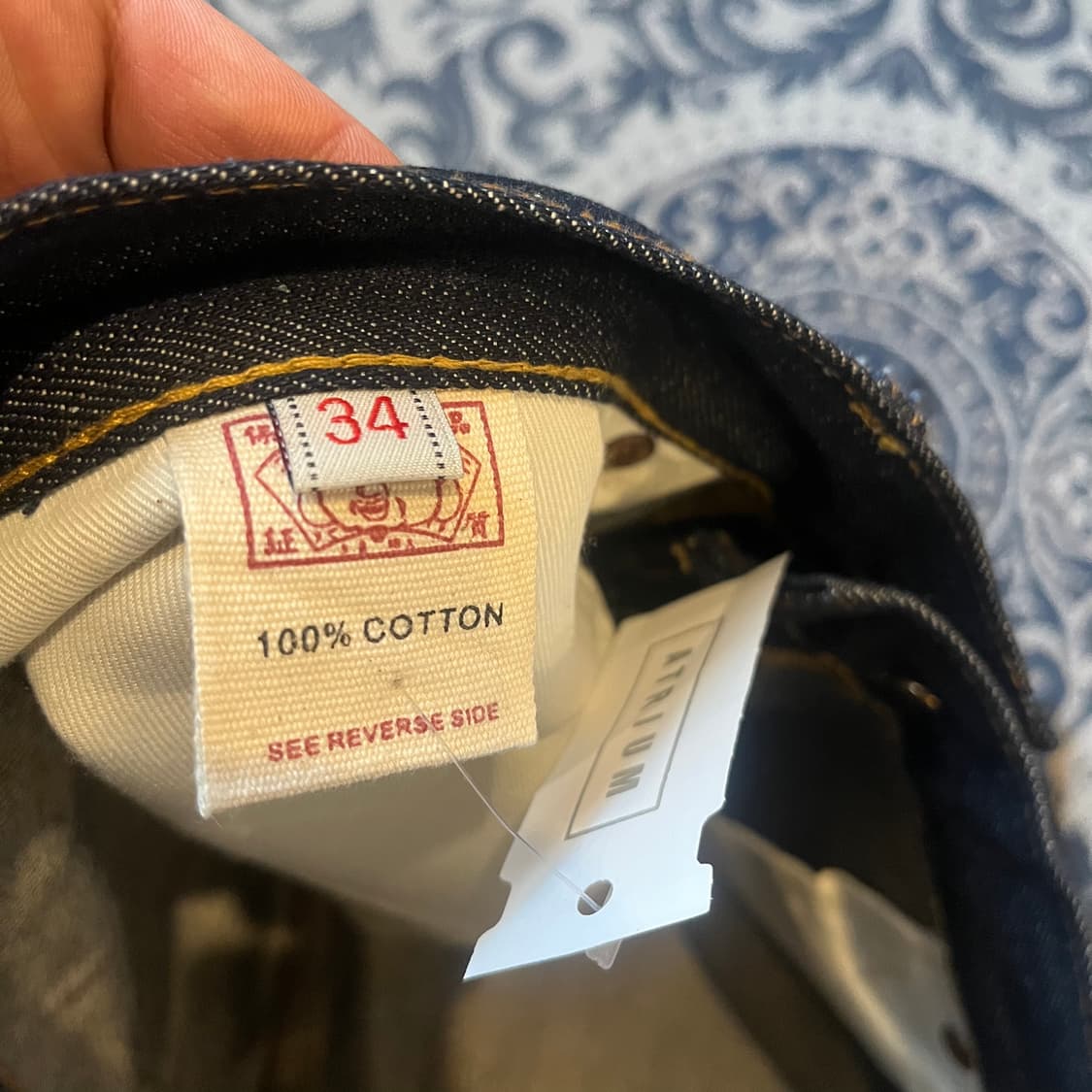 34 에비수 헤리티지 다이콕 빅 로고 데님 반바지/W2376 상품이미지5