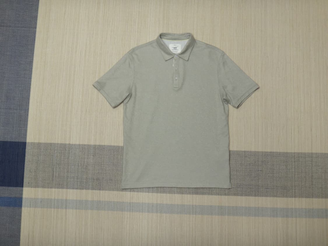 (XL) 헨리코튼 린넨혼방 카라 반팔 여름 티셔츠 상품이미지1