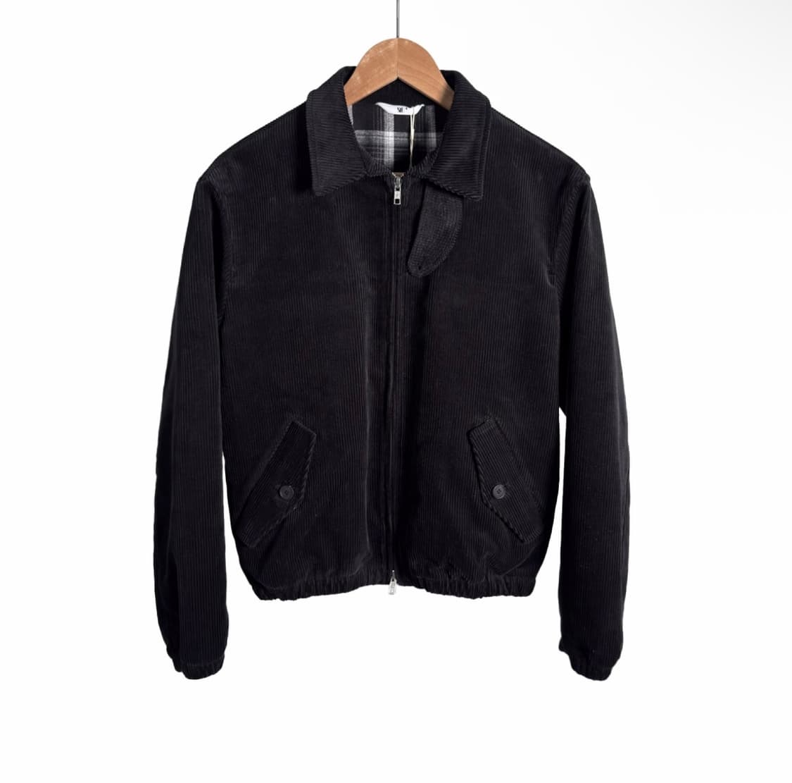 [M] STU 에스티유 남성 스트랩 코듀로이 블루종 자켓 블랙 상품이미지1