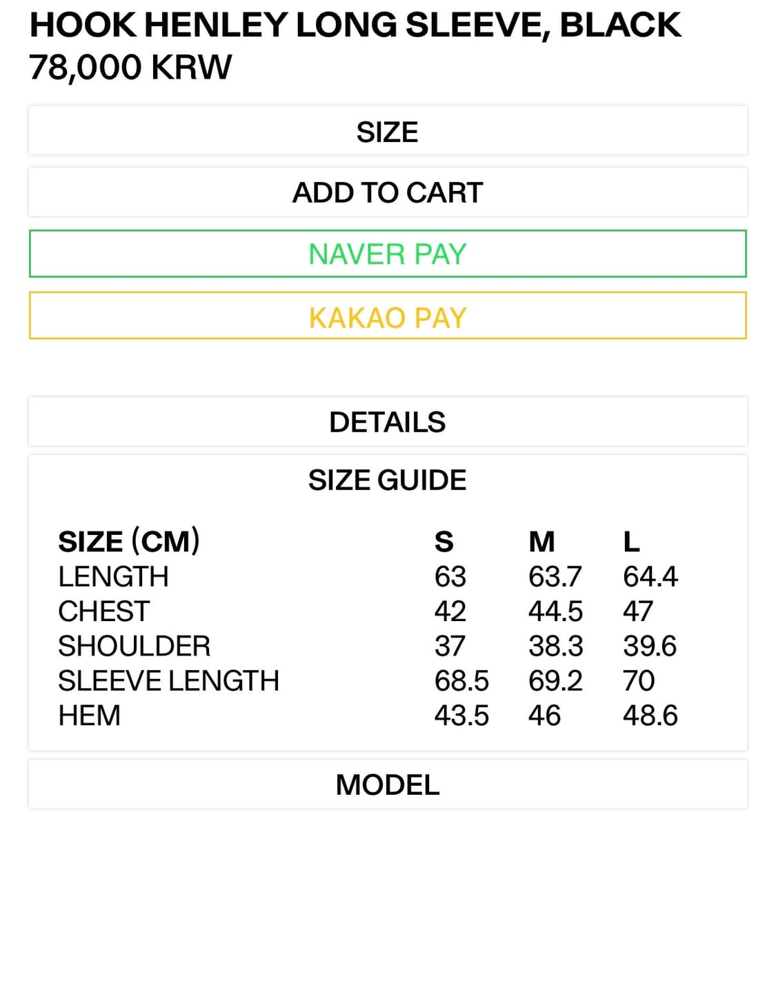 오픈와이와이 HOOK HENLEY LONG SLEEVE  상품이미지5