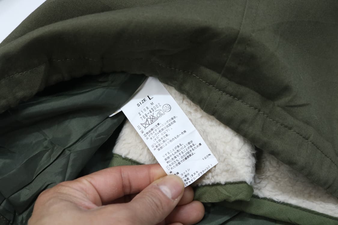 빈티지 카키 라쿤 퍼 후드 보아 안감 야상 점퍼 상품이미지9