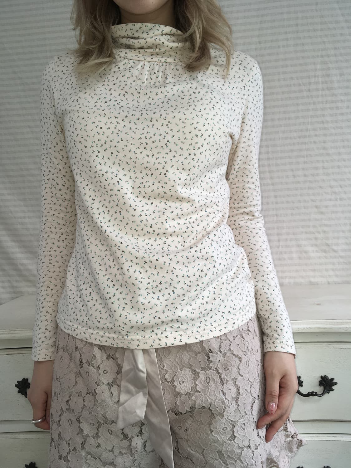 jpn vintage ivory floral pullover t 상품이미지3