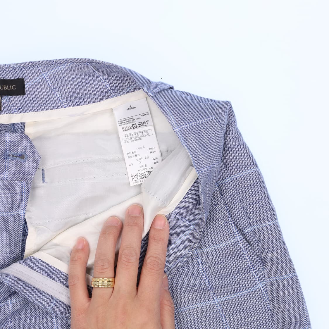 4 바나나리퍼블릭 체크 반바지슬랙스 0316H1 상품이미지4